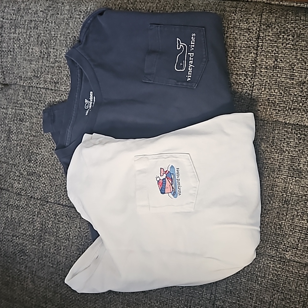 Vineyard Vines long sleeve boys cotton shirt. Medium. Used. Price for both.